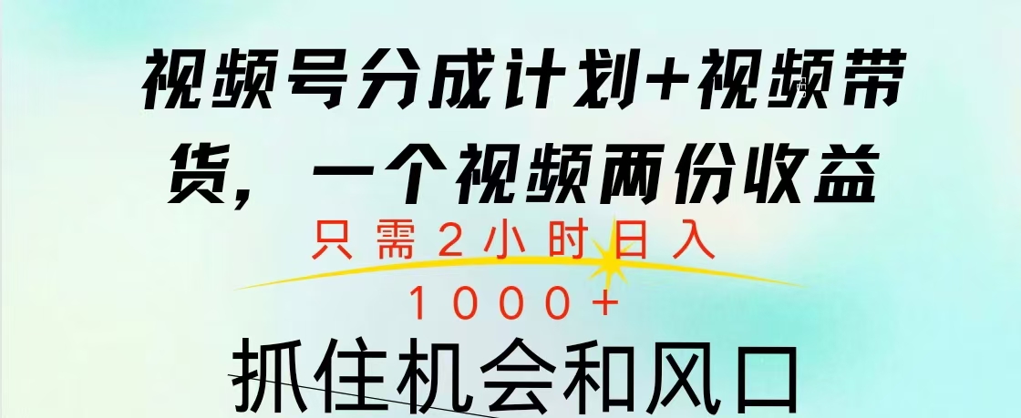 视频号橱窗带货， 10分钟一个视频， 2份收益，日入1000+-卧狐科技网