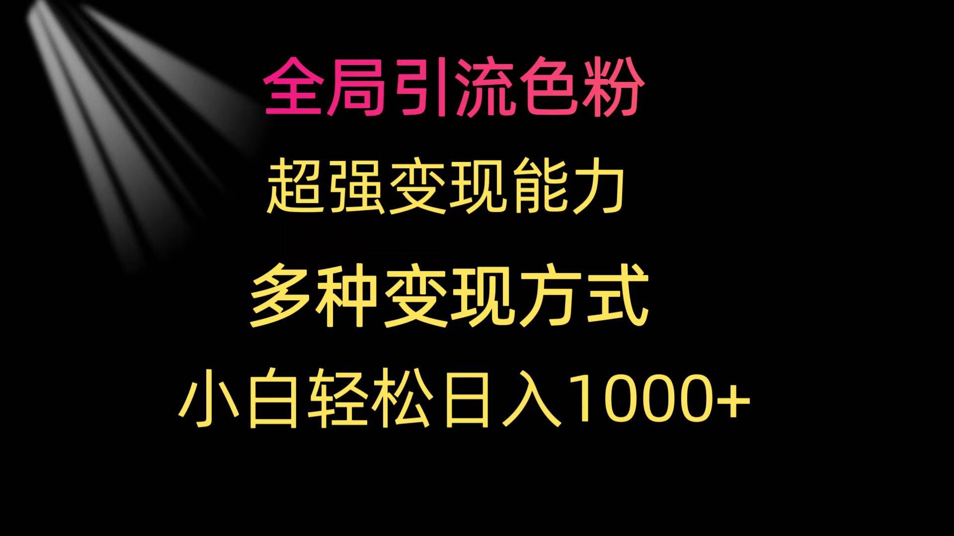 全局引流色粉 超强变现能力 多种变现方式 小白轻松日入1000+-卧狐科技网