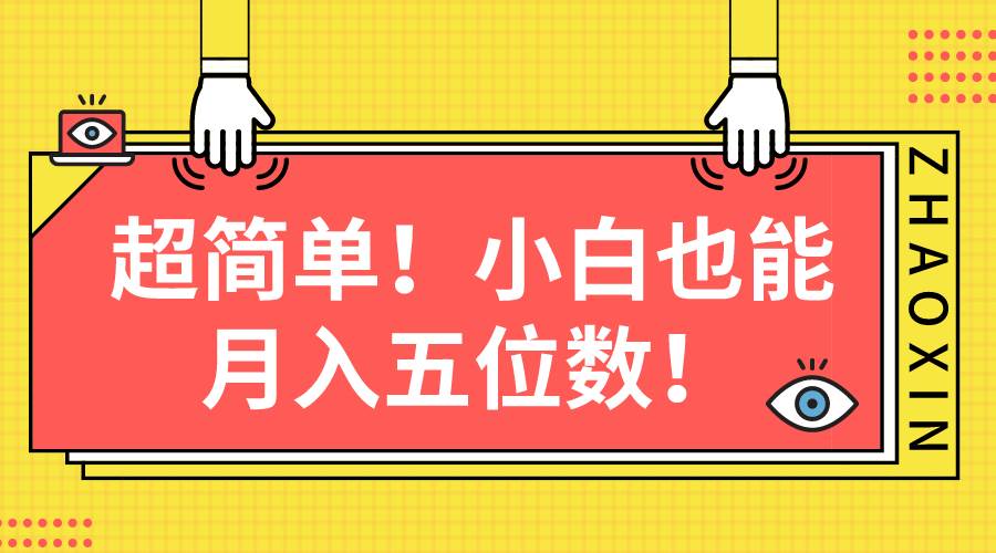 超简单图文项目！小白也能月入五位数-卧狐科技网