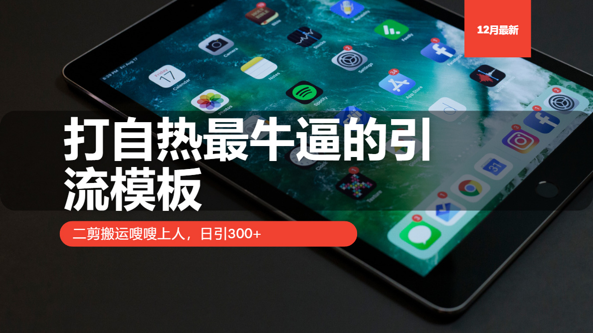 打自热最牛逼的引流模板，日引300+，二剪搬运嗖嗖上人-卧狐科技网