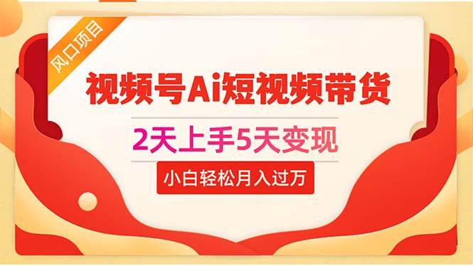 2天上手5天变现视频号Ai短视频带货0粉丝0基础小白轻松月入过万-卧狐科技网