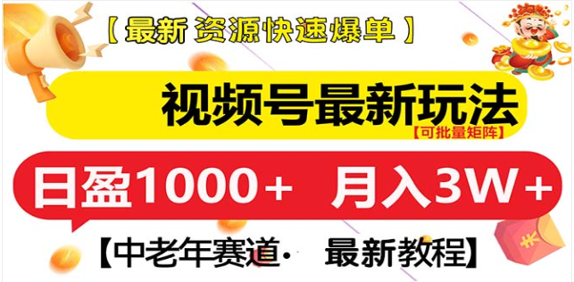 视频号独家玩法，老年养生赛道，无脑搬运爆款视频，日入1000+-卧狐科技网