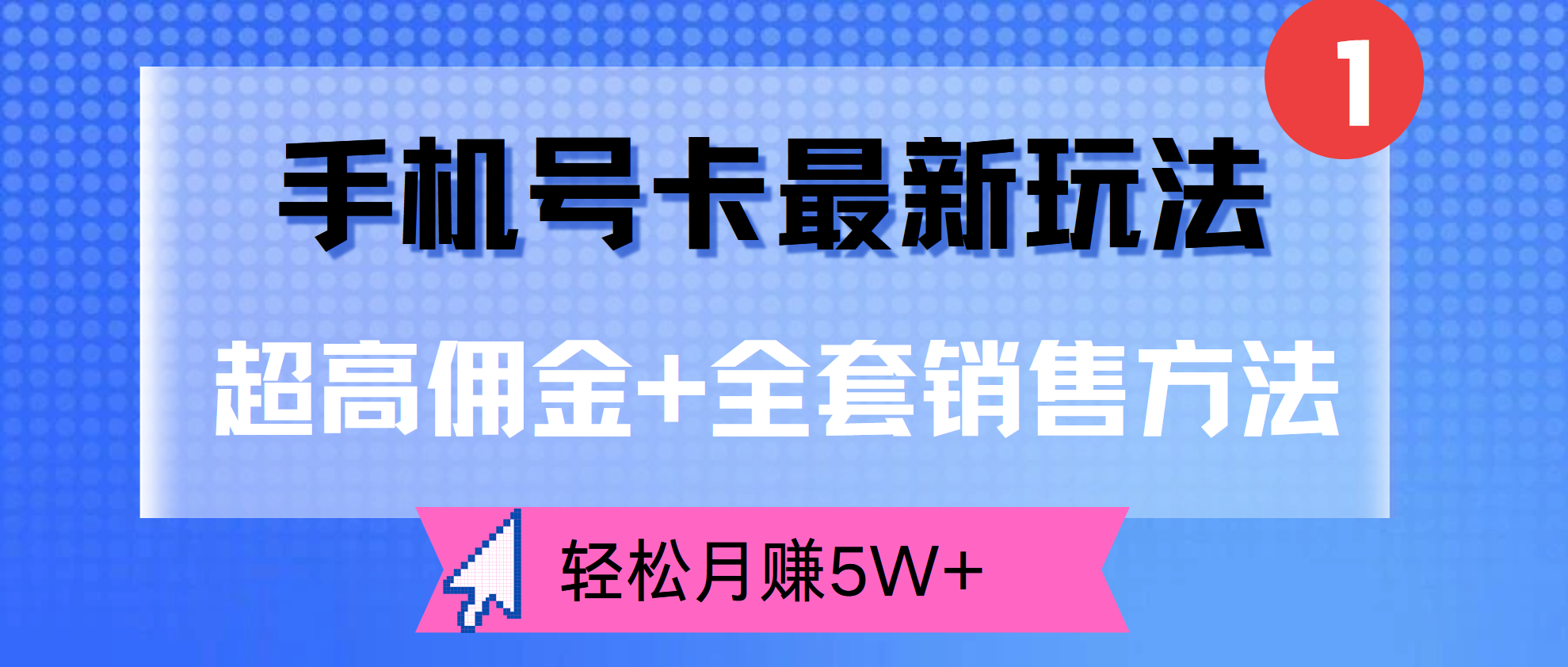超高佣金+全套销售方法，手机号卡最新玩法，轻松月赚5W+-卧狐科技网