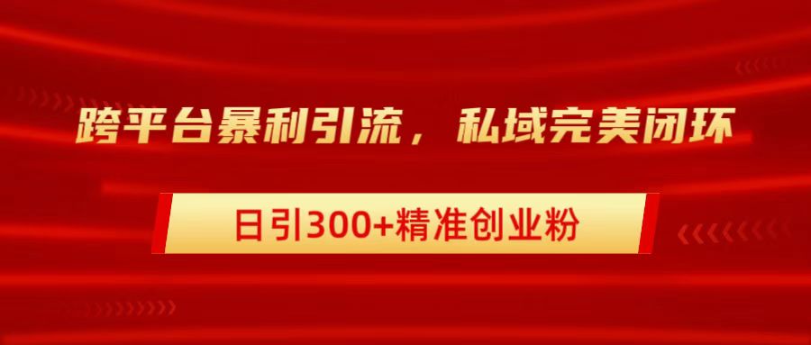 跨平台暴力引流，私域完美闭环，日引300+精准创业粉-卧狐科技网