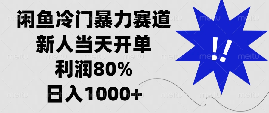 闲鱼冷门暴力赛道，利润80%，日入1000+新人当天开单，-卧狐科技网