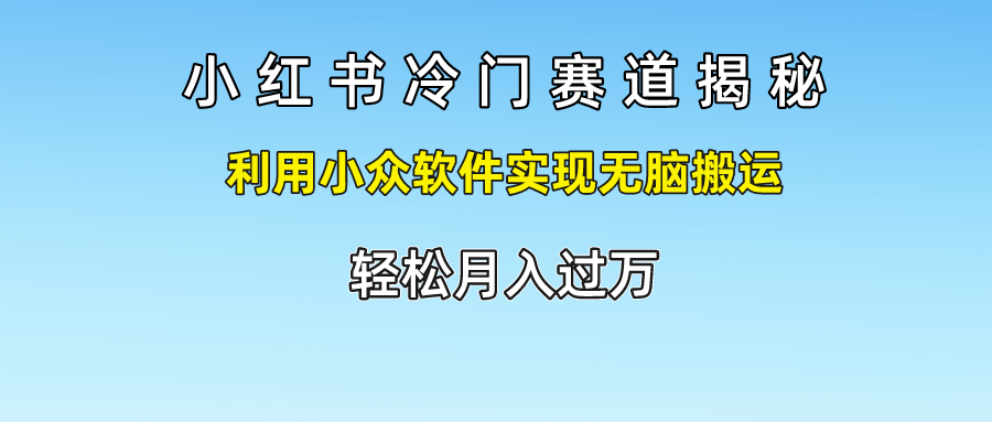 小红书冷门赛道揭秘,轻松月入过万，利用小众软件实现无脑搬运，-卧狐科技网