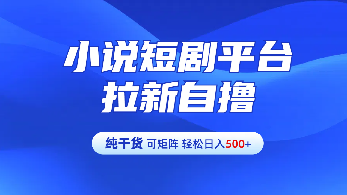 【纯干货】小说短剧平台拉新自撸玩法详解-单人轻松日入500+-卧狐科技网