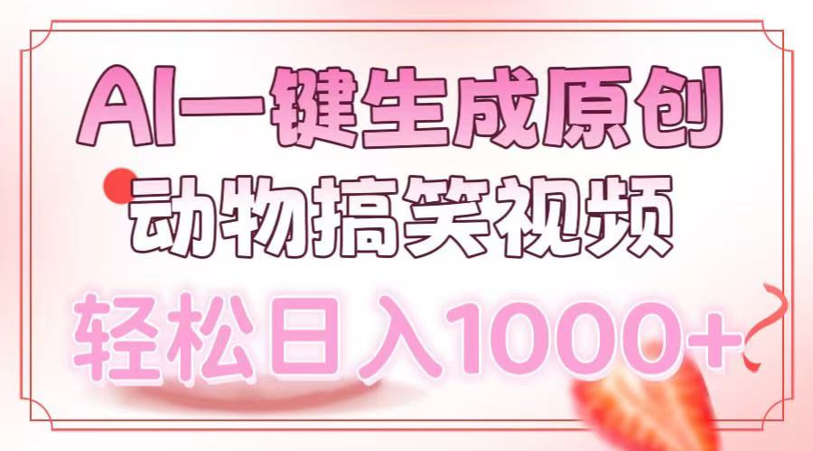 AI一键生成原创动物搞笑视频，轻松日入1000+-卧狐科技网
