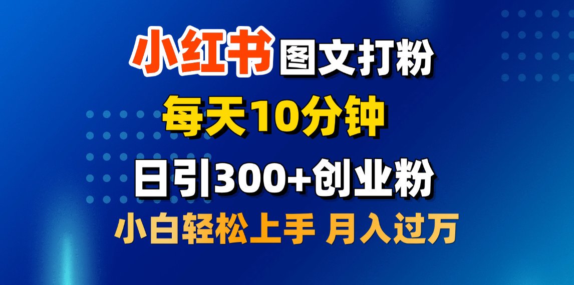 2月小红书图文打粉，每天10分钟，日引300+创业粉，小白轻松月入过万-卧狐科技网