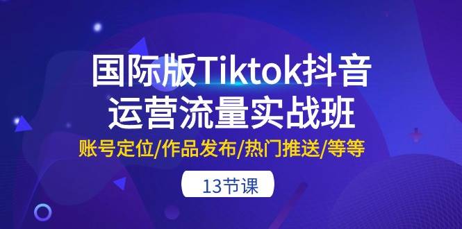 国际版Tiktok抖音运营流量实战班：账号定位/作品发布/热门推送/等等-13节-卧狐科技网