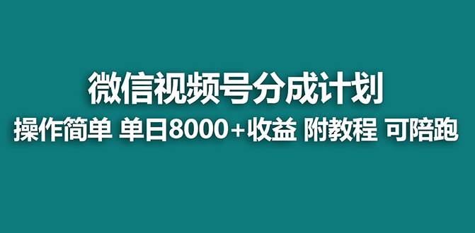 【蓝海项目】视频号分成计划最新玩法，单天收益8000+，附玩法教程，24年...-卧狐科技网