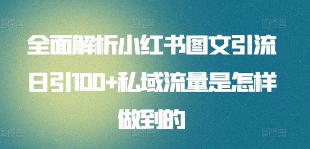暴力引流 小红书图文引流日引100私域全面拆解【打粉人必看】-卧狐科技网
