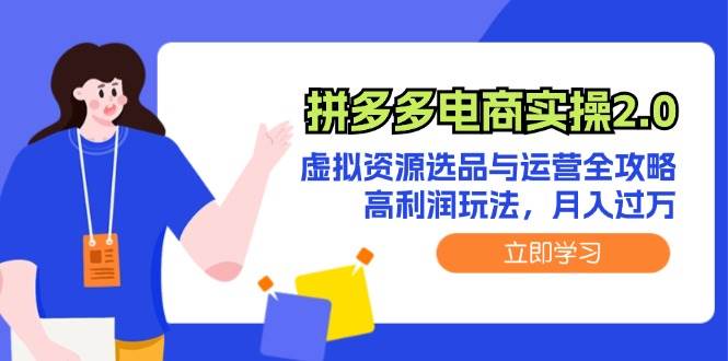 拼多多电商实操2.0：虚拟资源选品与运营全攻略，高利润玩法，月入过万-卧狐科技网