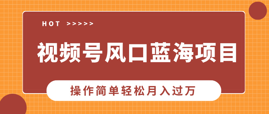 视频号风口蓝海项目，中老年人的流量密码，操作简单轻松月入过万-卧狐科技网