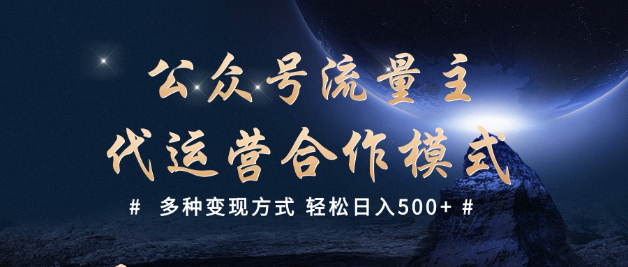公众号流量主代运营  多种变现方式 轻松日入500+-卧狐科技网