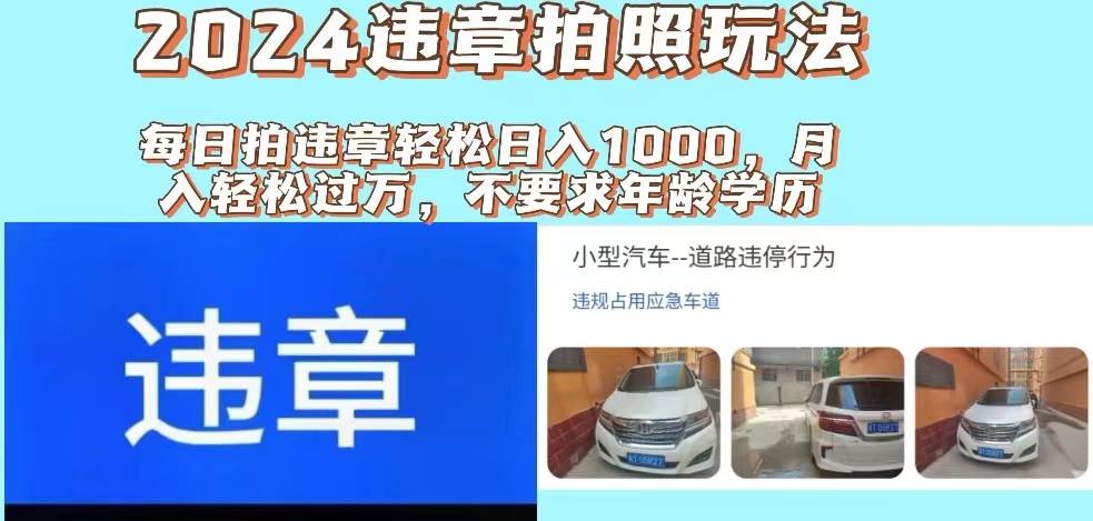 2024违章拍照新玩法，推广躺赚+拍照赚钱双模式，日入1000+-卧狐科技网