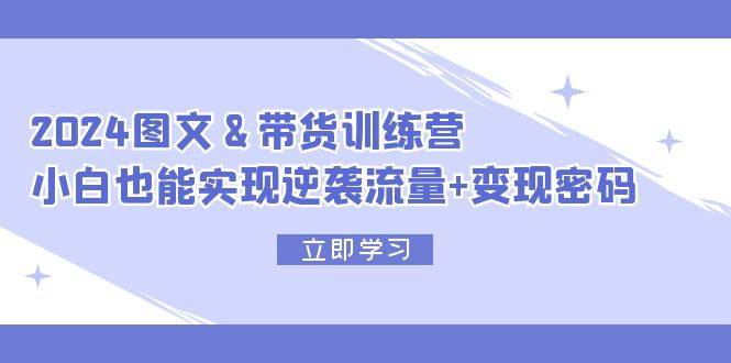 2024 图文+带货训练营，小白也能实现逆袭流量+变现密码-卧狐科技网