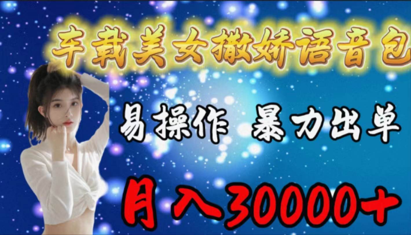 车载女生撒娇语音包，易操作，暴力出单，月入30000+-卧狐科技网