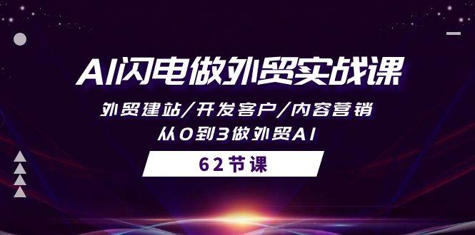 AI闪电做外贸实战课，外贸建站/开发客户/内容营销/从0到3做外贸AI-62节-卧狐科技网