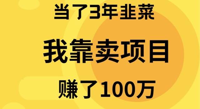 当了3年韭菜，我靠卖项目赚了100万-卧狐科技网