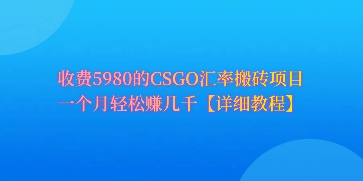CSGO装备搬砖，月综合收益率高达60%，你也可以！-卧狐科技网