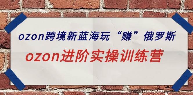 ozon跨境新蓝海玩“赚”俄罗斯，ozon进阶实操训练营-卧狐科技网