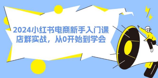 2024小红书电商新手入门课，店群实战，从0开始到学会（31节）-卧狐科技网