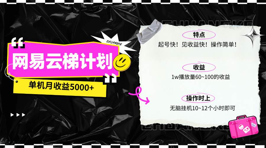最新网易云梯计划网页版，单机月收益5000+！可放大操作-卧狐科技网