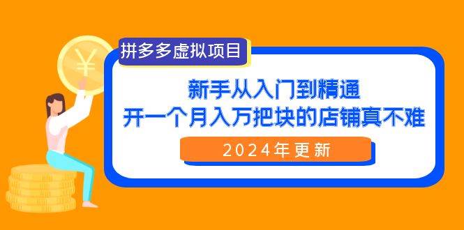 拼多多虚拟项目：入门到精通，开一个月入万把块的店铺 真不难（24年更新）-卧狐科技网