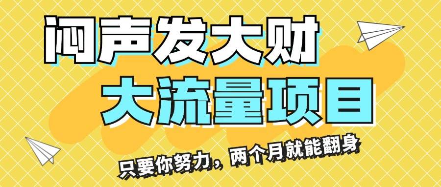 闷声发大财，大流量项目，月收益过3万，只要你努力，两个月就能翻身-卧狐科技网