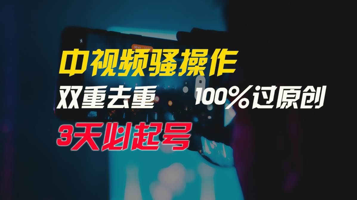 中视频骚操作，双重去重100%过原创，3天比必起号，简单无脑，月入3W+-卧狐科技网