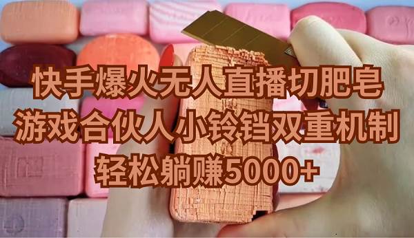 快手爆火无人直播切肥皂，游戏合伙人小铃铛双重机制，轻松躺赚5000+-卧狐科技网