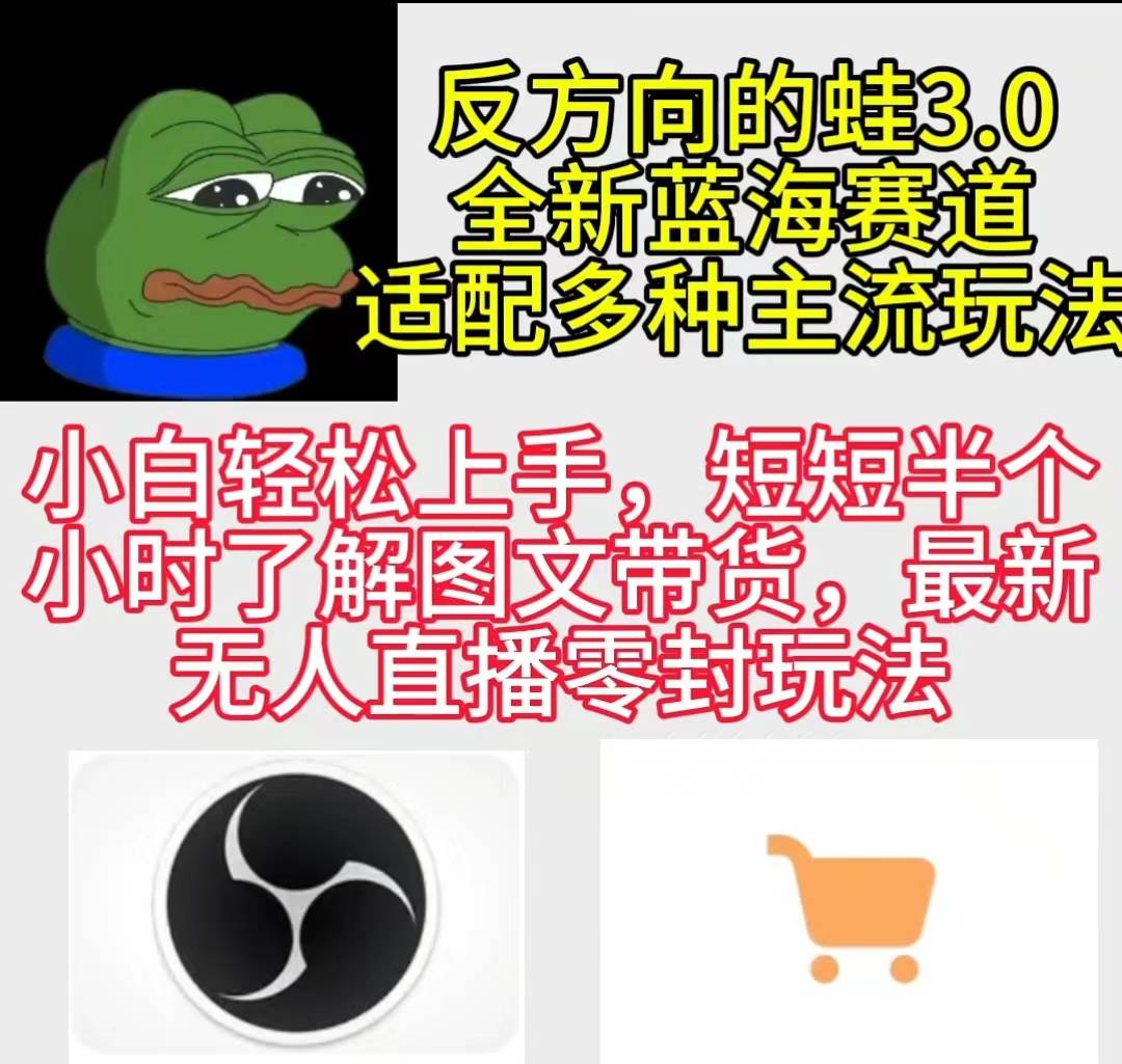 反方向的蛙3.0，图文最新玩法，变现多元化，新蓝海项目，小白轻松上手-卧狐科技网