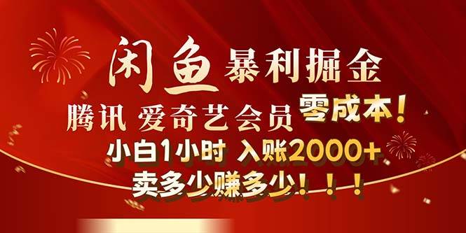 闲鱼全新暴力掘金玩法，官方正品影视会员无成本渠道！小白1小时收...-卧狐科技网