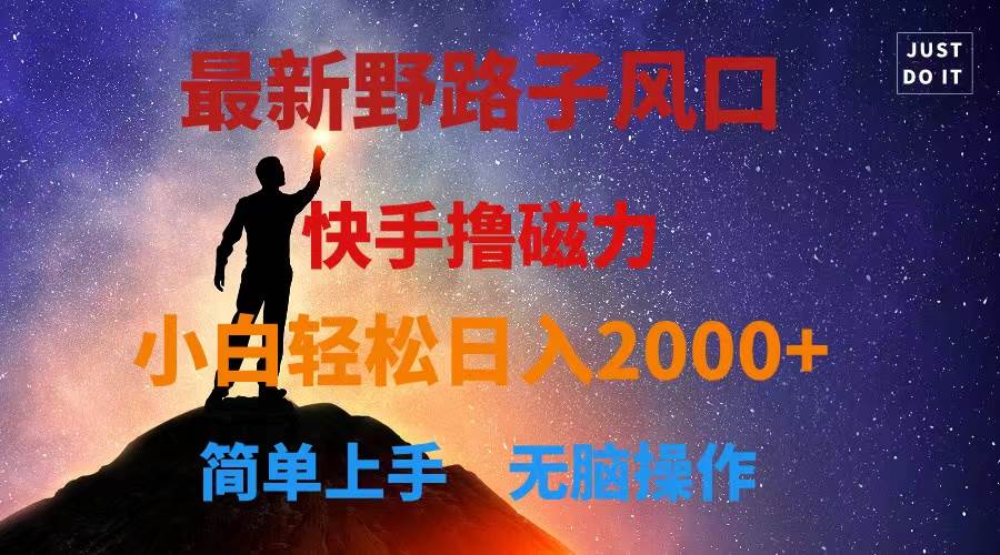 最新风口！快手撸磁力，野路子，小白无脑操作日入2000+-卧狐科技网