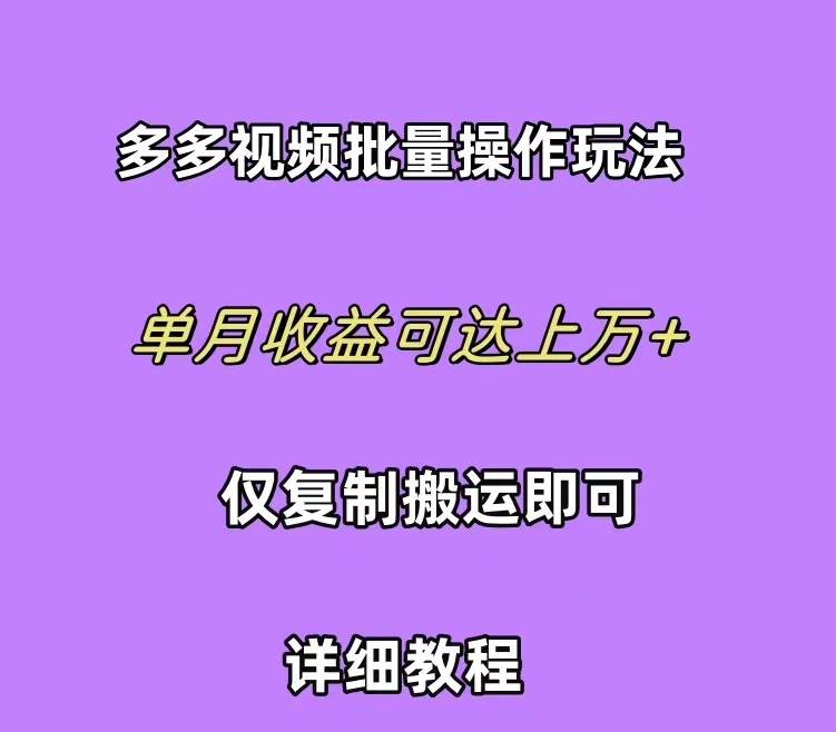 拼多多视频带货快速过爆款选品教程 每天轻轻松松赚取三位数佣金 小白必...-卧狐科技网