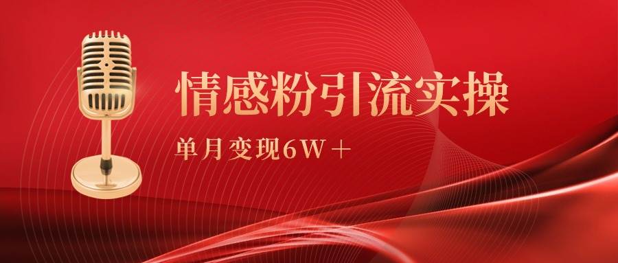 单月变现6w+，情感粉引流变现实操课-卧狐科技网