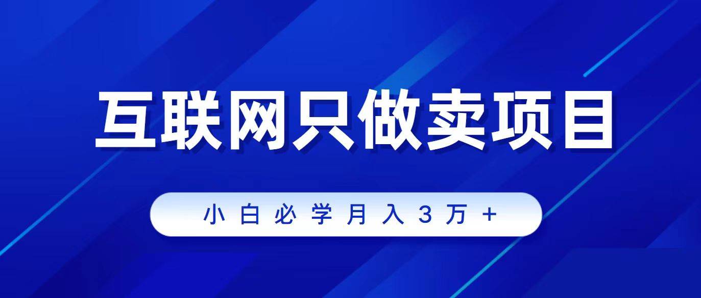 互联网的尽头就是卖项目，被割过韭菜的兄弟们必看！轻松月入三万以上！-卧狐科技网