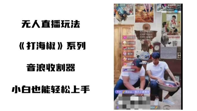 打海椒无人直播整蛊项目，小白轻松上手撸音浪收割器（教程+工具+素材）-卧狐科技网