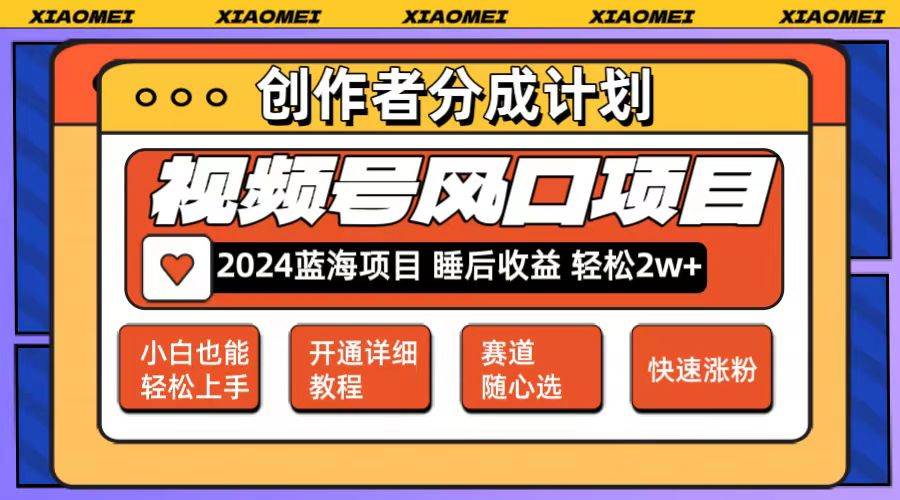 微信视频号大风口项目 轻松月入2w+ 多赛道选择，可矩阵，玩法简单轻松上手-卧狐科技网