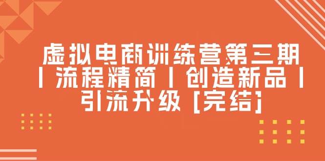 虚拟电商训练营第三期丨流程精简丨创造新品丨引流升级 [完结]-卧狐科技网