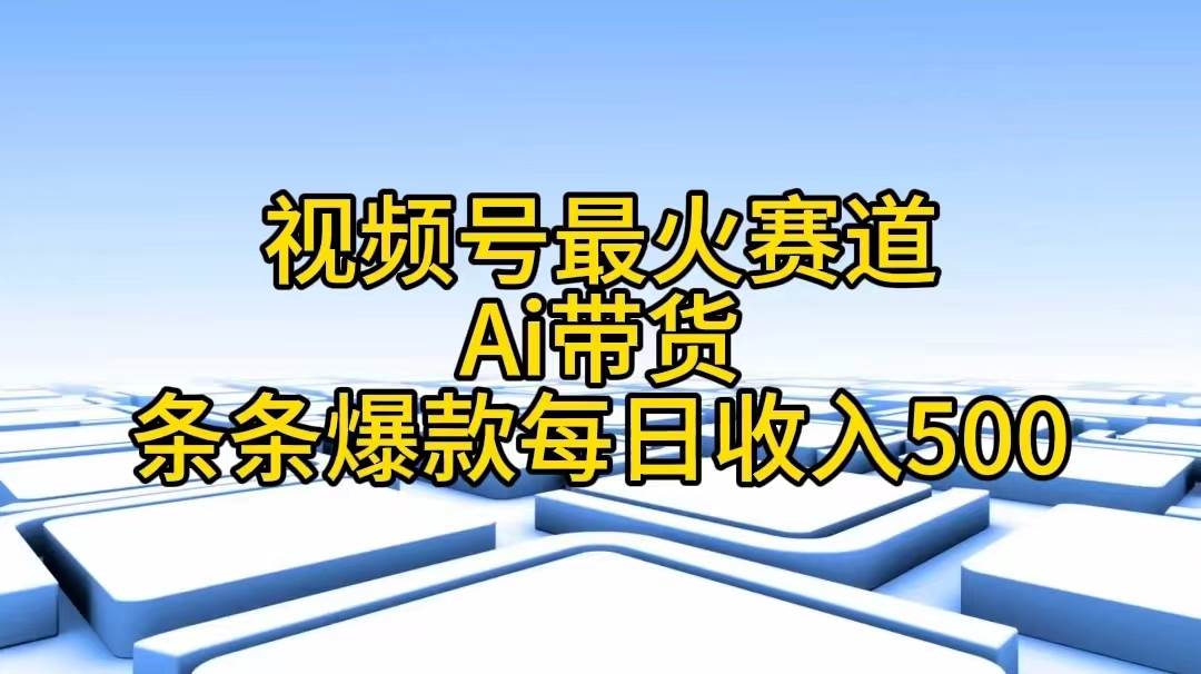 视频号最火赛道——Ai带货条条爆款每日收入500-卧狐科技网