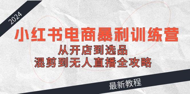 2024小红书电商暴利训练营：从开店到选品，混剪到无人直播全攻略-卧狐科技网