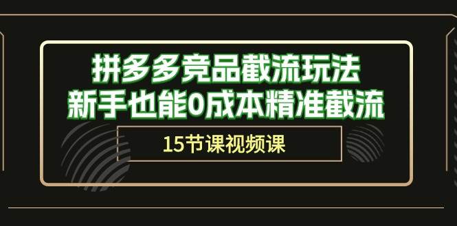 拼多多竞品截流玩法，新手也能0成本精准截流（15节课）-卧狐科技网