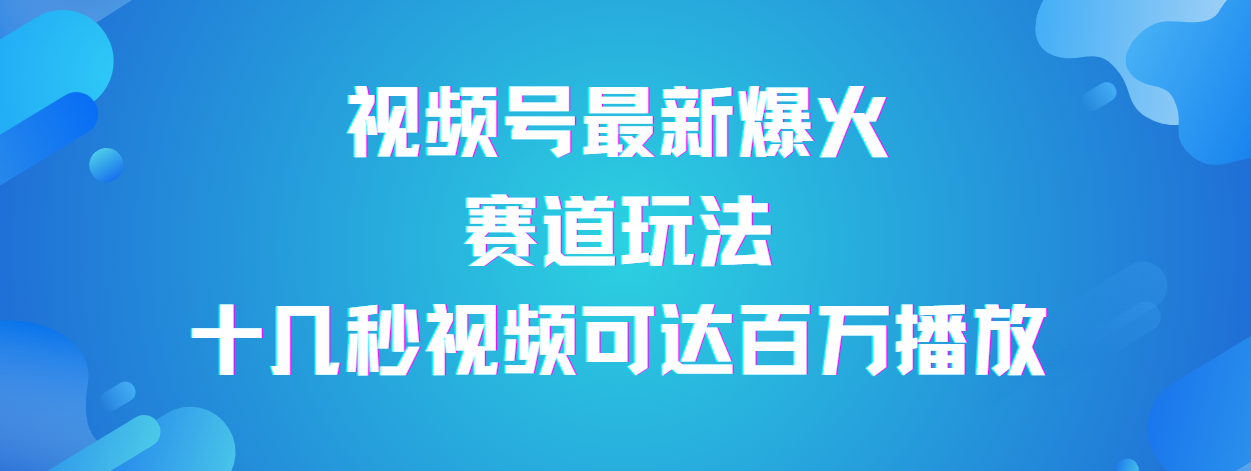 视频号最新爆火赛道玩法，流量巨大，视频制作简单，轻松月入数万-卧狐科技网
