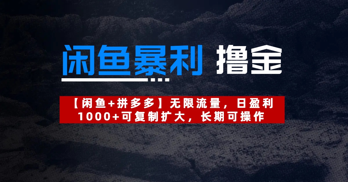 【闲鱼暴利撸金】无限流量，日盈利1000+可复制扩大，长期可操作-卧狐科技网