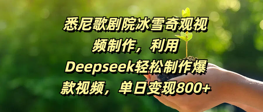 悉尼歌剧院冰雪奇观视频制作，利用Deepseek轻松制作爆款视频，单日变现800+-卧狐科技网