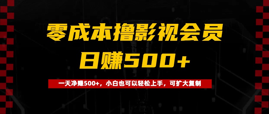 0成本撸影视会员，一天净赚500+，小白也可以轻松上手，可扩大复制-卧狐科技网