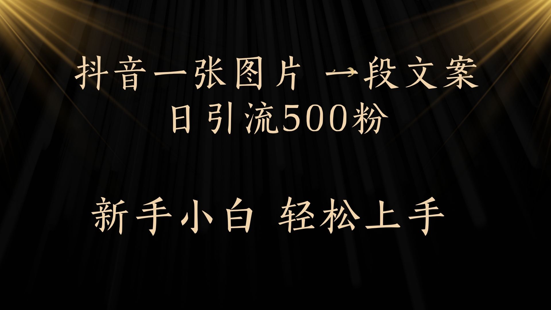 每天2分钟，抖音一张图片 一段文案日引流500粉-卧狐科技网