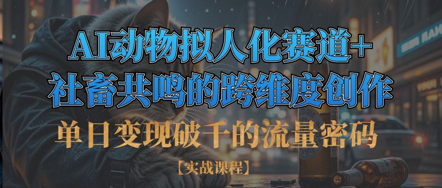 单日变现破千的流量密码,AI动物拟人化赛道+社畜共鸣的跨维度创作-卧狐科技网